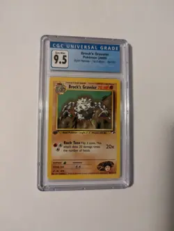 CGC 9.5 GEM MINT 10 Brock's Graveler 1st Edition Gym Heroes 40/132 Pokemon - Image 3