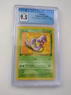 CGC 9.5 GEM MINT 10 Ekans 1st Edition Team Rocket 56/82 Pokemon 2000 Non-Holo - Image 1