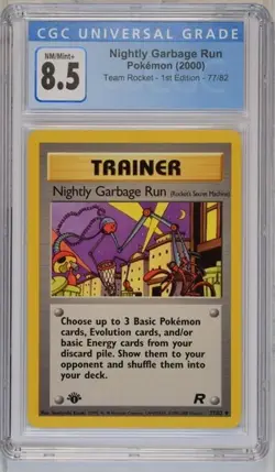 CGC 8.5 Nightly Garbage Run 1st Edition Team Rocket 77/82 Pokemon 2000 NM-MINT+ - Image 1