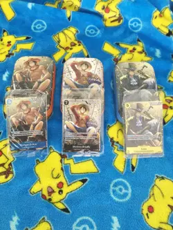 Portgas D. Ace Sabo Monkey D. Luffy Tin Promo Set One Piece Sealed - Image 1