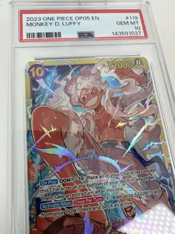 One Piece Monkey D Luffy PSA 10 OP05-119 SEC Awakening Of The New Era - Image 4
