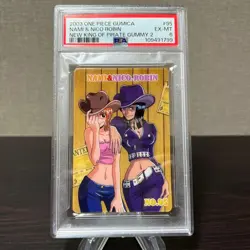 PSA6 2003 ONE PIECE Nami & Nico Robin New King of Pirate Gummy 2 #95 Japanese - Image 1