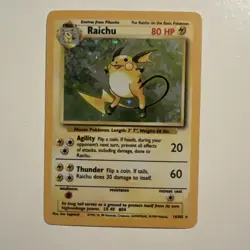 Raichu 14/102 Base Set Unlimited 1999 Pokemon Card Holo Rare NM - Image 1