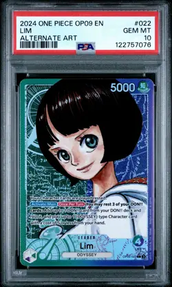 2024 ONE PIECE OP09-EMPERORS IN THE NEW WORLD ALTERNATE ART #022 LIM PSA 10 - Image 1