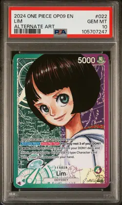 2024 ONE PIECE OP09-EMPERORS IN THE NEW WORLD ALTERNATE ART #022 LIM PSA 10 - Image 1