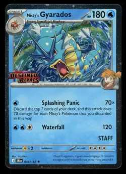 Pokemon Misty's Gyarados 049/182 Destined Rivals STAFF Prerelease Promo Card NM - Image 1