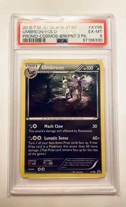 2016 POKEMON XY BLACK STAR PROMO COSMOS-BREAKPOINT 3 PACK UMBREON-HOLO PSA 6 - Image 1