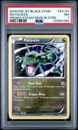 2016 POKEMON XY BLACK STAR PROMO STEAM SIEGE BLISTERS #XY141 RAYQUAZA PSA 7 - Image 1