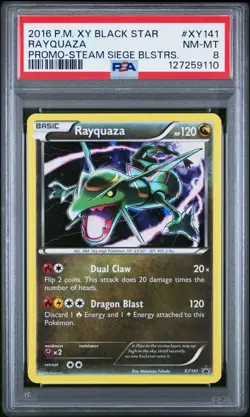 2016 POKEMON XY BLACK STAR PROMO STEAM SIEGE BLISTERS #XY141 RAYQUAZA PSA 8 - Image 1