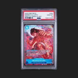 2023 One Piece Paramount War Monkey D Luffy PSA 10 OP02-062 SR Gem Mint English - Image 1