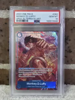 2023 One Piece Paramount War Monkey D Luffy PSA 10 OP02-062 SR Gem Mint English - Image 4