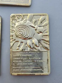 Lot of 3 Vintage 1999 Nintendo 23K Gold Plated Pokemon Trading Cards Pikachu - Image 3