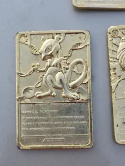 Lot of 3 Vintage 1999 Nintendo 23K Gold Plated Pokemon Trading Cards Pikachu - Image 4