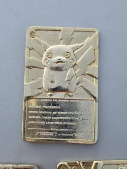 Lot of 3 Vintage 1999 Nintendo 23K Gold Plated Pokemon Trading Cards Pikachu - Image 5