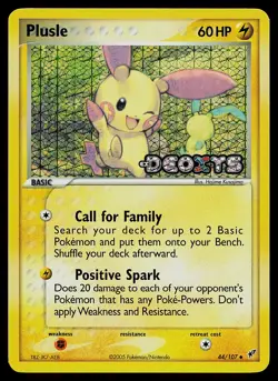 Pokemon Card - Plusle Deoxys 44/107 Reverse Holo Stamped - Image 1