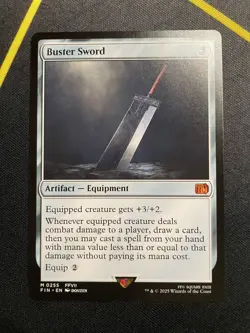 Buster Sword Final Fantasy MTG Artifact - Equipment M 0255 FVII NM - Non Foil - Image 1