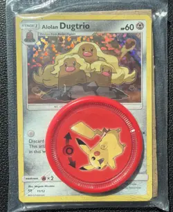 2019 Pokemon McDonalds Promo HOLO Alolan Dugtrio 11/12 LP/MP With Battle Coin - Image 1