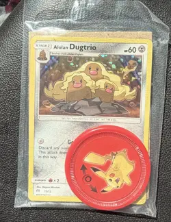 2019 Pokemon McDonalds Promo HOLO Alolan Dugtrio 11/12 LP/MP With Battle Coin - Image 2