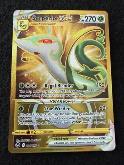 Pokemon Serperior VSTAR Gold Secret Rare 210/195 from Silver Tempest NM! - Image 1