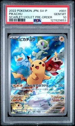 PSA 10 Pikachu 001/SV-P Scarlet & Violet Pre-order Sv Promo Pokemon Japanese - Image 1