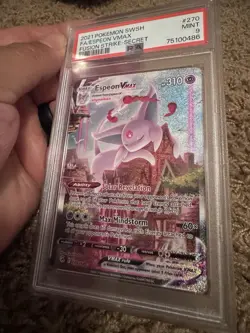 2021 Pokemon SWSH FA/ Espeon Vmax Fusion Strike-Secret #270 Mint PSA 9 - Image 4