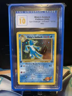 Pokemon Gym Challenge English Misty’s Golduck 1st Edition PSA 10 Massive Swirl - Image 1