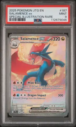 2025 Pokemon #187 Salamence Ex Special Illustration Rare PSA 9 - Image 1