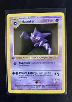 Haunter 29/102 - Pokemon Base Set 1st Edition Shadowless - NM - Image 1