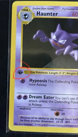 Haunter 29/102 - Pokemon Base Set 1st Edition Shadowless - NM - Image 4