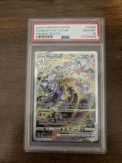 2023 POKEMON SWORD & SHIELD CROWN ZENITH #GG44 FULL ART/MEWTWO VSTAR PSA 10 - Image 1