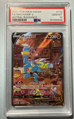 Pokemon 2022 Machamp V 172/189 Alt Art Astral Radiance GEM MINT PSA 10 - Image 1