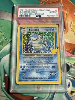 PSA 10 Blastoise 2/102 Pokemon Celebrations Classic Collection Holo Graded Card - Image 1