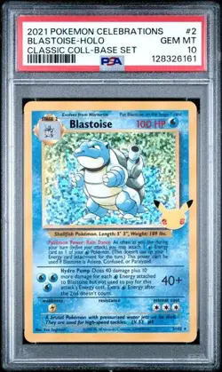 PSA 10 Blastoise Holo 2/102 Celebrations Classic Collection Pokemon 2021 - Image 1