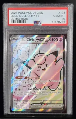 2025 POKEMON JTG EN-JOURNEY TOGETHER ULTRA RARE #173 LILLIE'S CLEFAIRY EX PSA 10 - Image 1