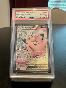2025 POKEMON JTG EN-JOURNEY TOGETHER ULTRA RARE #173 LILLIE'S CLEFAIRY EX PSA 10 - Image 1