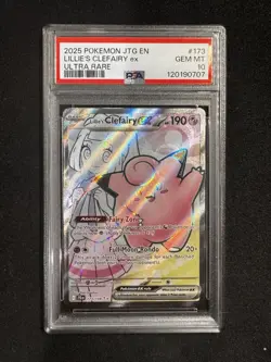 2025 POKEMON JTG EN-JOURNEY TOGETHER ULTRA RARE LILLIE'S CLEFAIRY EX #173 PSA 10 - Image 1