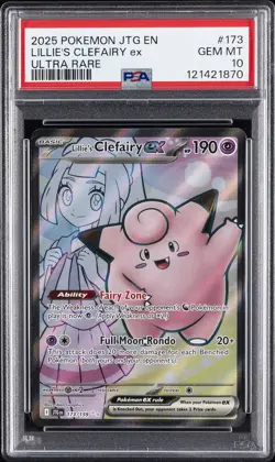 2025 POKEMON JTG EN-JOURNEY TOGETHER ULTRA RARE #173 LILLIE'S CLEFAIRY EX PSA 10 - Image 1