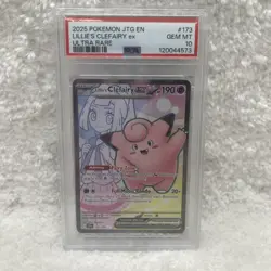 2025 POKEMON JTG EN-JOURNEY TOGETHER ULTRA RARE #173 LILLIE'S CLEFAIRY EX PSA 10 - Image 1