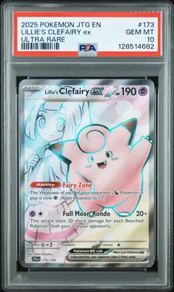 2025 POKEMON JTG EN-JOURNEY TOGETHER ULTRA RARE #173 LILLIE'S CLEFAIRY EX PSA 10 - Image 1
