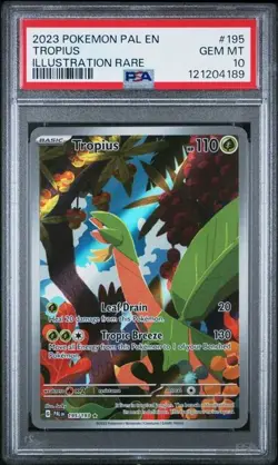 PSA 10 Gem Mint Tropius 195/193 illustration rare Paldea Evolved Holo TCG - Image 1