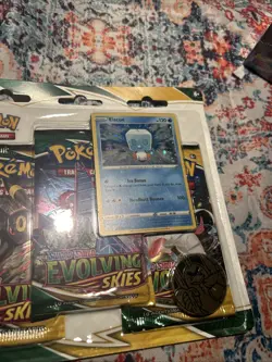 POKEMON SWORD SHIELD EVOLVING SKIES 3-PACK Blister BOOSTER EISCUE PROMO SEALED ‘ - Image 3