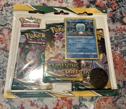 POKEMON SWORD SHIELD EVOLVING SKIES 3-PACK Blister BOOSTER EISCUE PROMO SEALED ; - Image 1