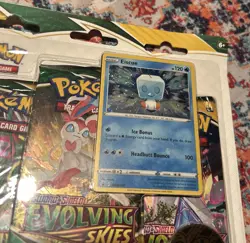 POKEMON SWORD SHIELD EVOLVING SKIES 3-PACK Blister BOOSTER EISCUE PROMO SEALED ; - Image 3