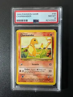 1999 Pokemon Charmander 46/102 PSA 8 NEAR MINT - MINT - Image 1