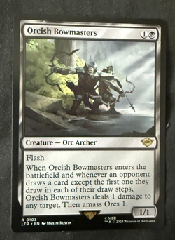 Magic the Gathering Orcish Bowmasters Rare Black Creature from LOTL - Image 1