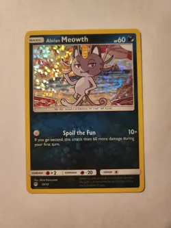 Alolan Meowth 10/12 LP - McDonald's Promo Holo Pokemon Card - Image 1