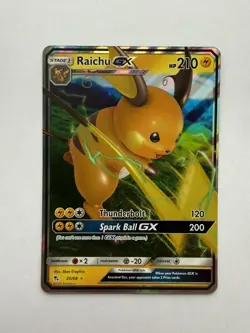 Pokemon TCG Raichu GX Hidden Fates Holo Ultra Rare Card 20/68 NM/M Condition - Image 1