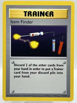 Item Finder 74/102 Base Set Shadowless Non Holo Rare Vintage Pokemon TCG Card - Image 1