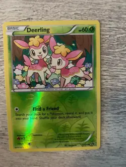 Pokemon TCG Deerling 8/124 Reverse Holo XY Fates Collide Card. Shiny. - Image 1