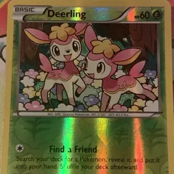 REVERSE HOLO Pokemon TCG Card XY Fates Collide Deerling 8/124 - Image 2